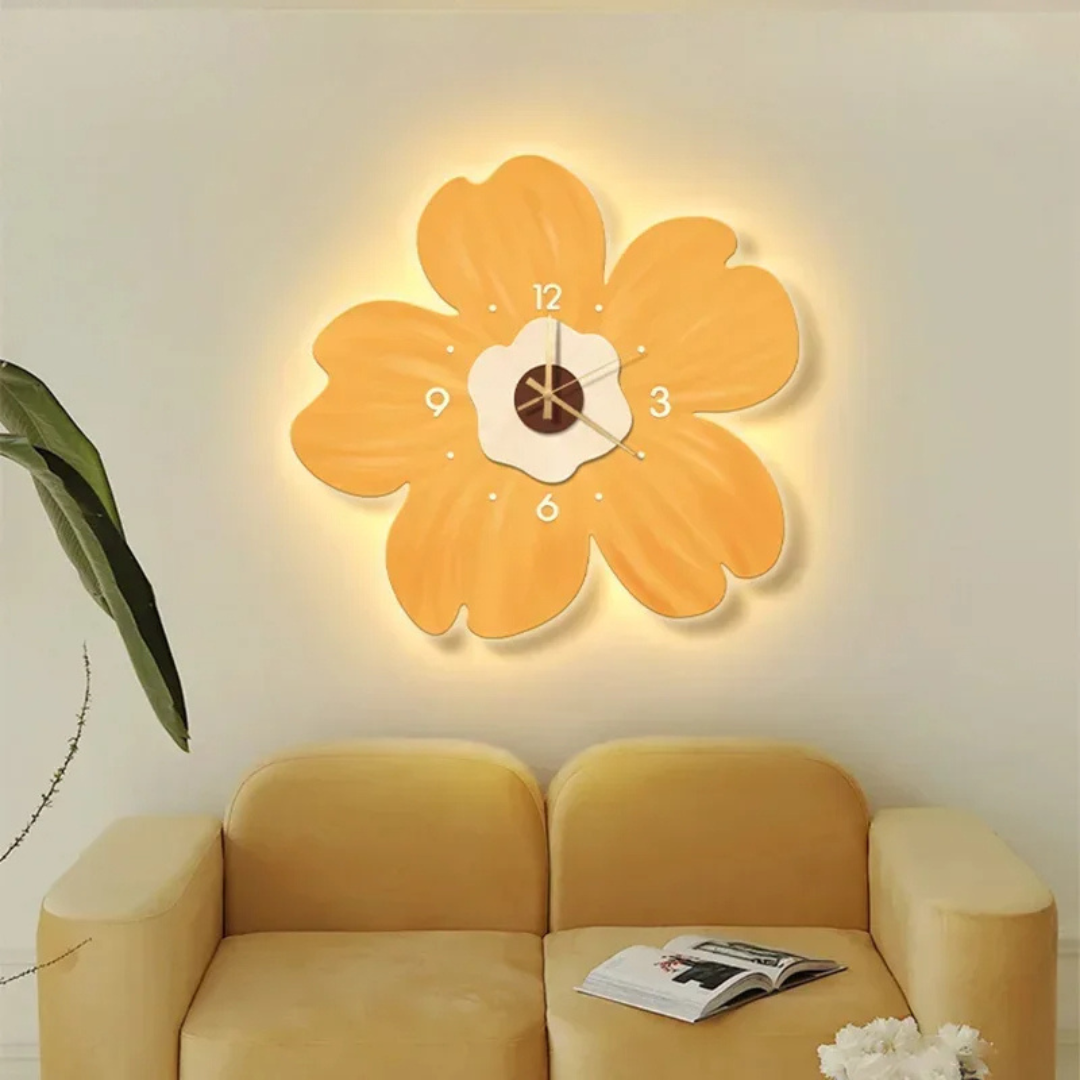 LumeBlüte Beleuchtete Wanduhr
