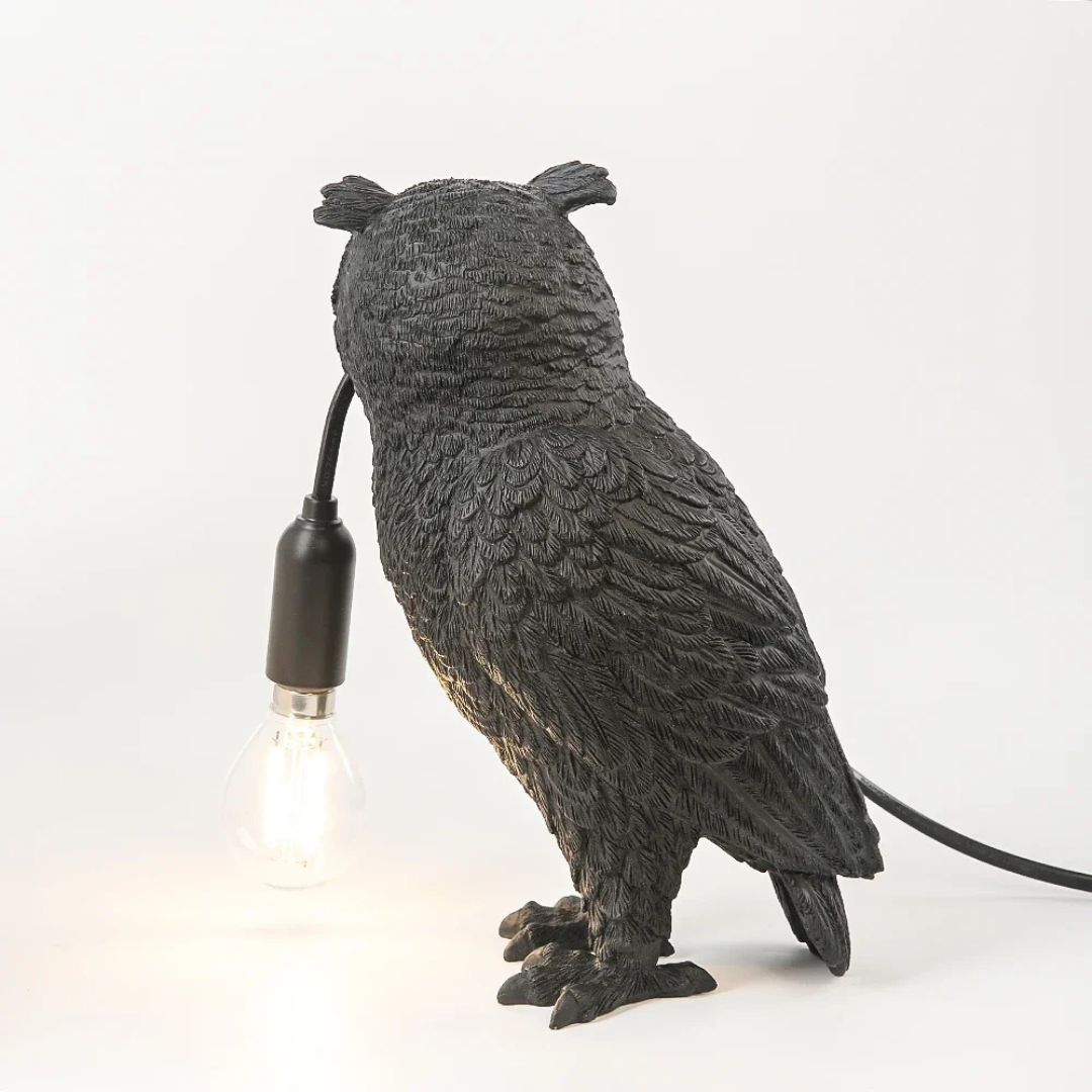 LumiNoir Eulen-Tischlampe