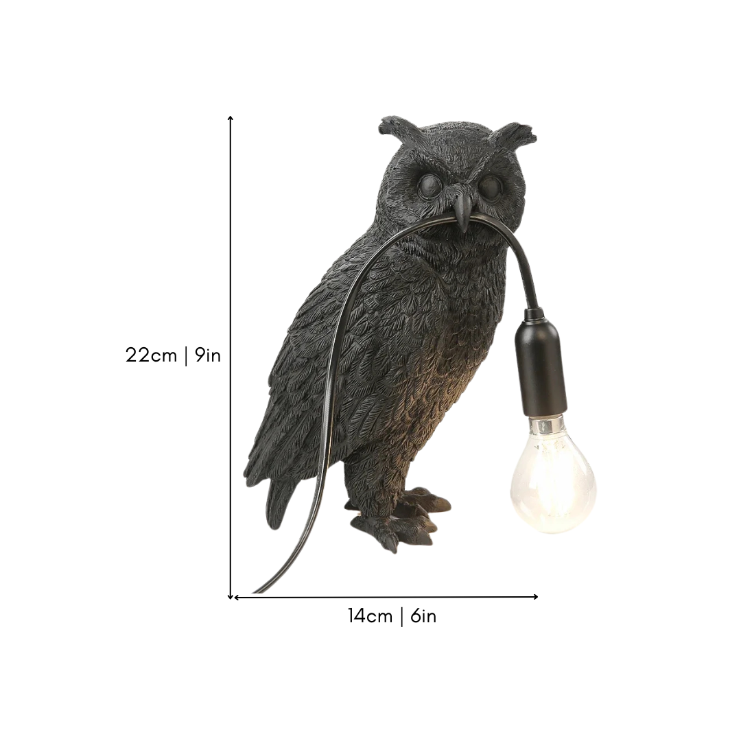 LumiNoir Eulen-Tischlampe