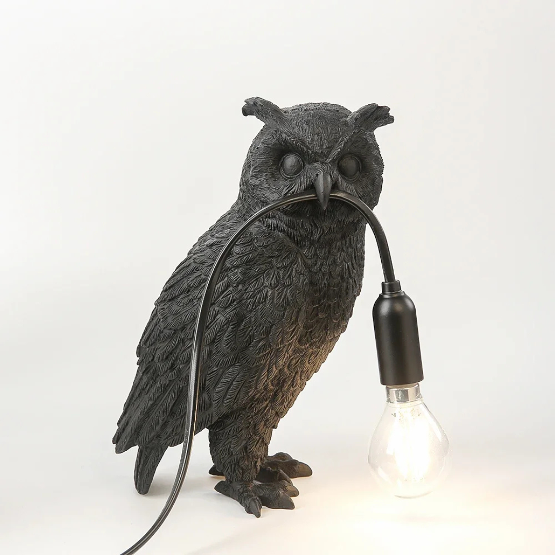 LumiNoir Eulen-Tischlampe