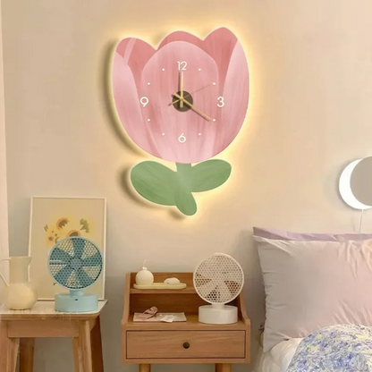 LumeBlüte Beleuchtete Wanduhr
