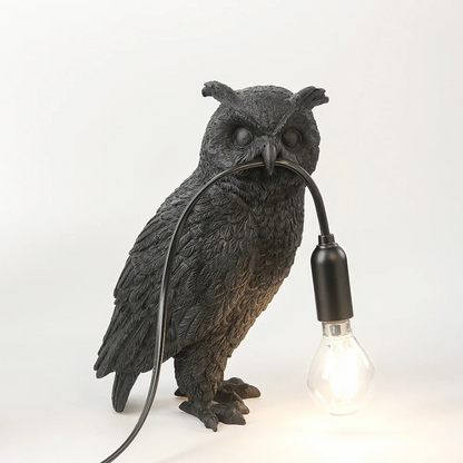 LumiNoir Eulen-Tischlampe